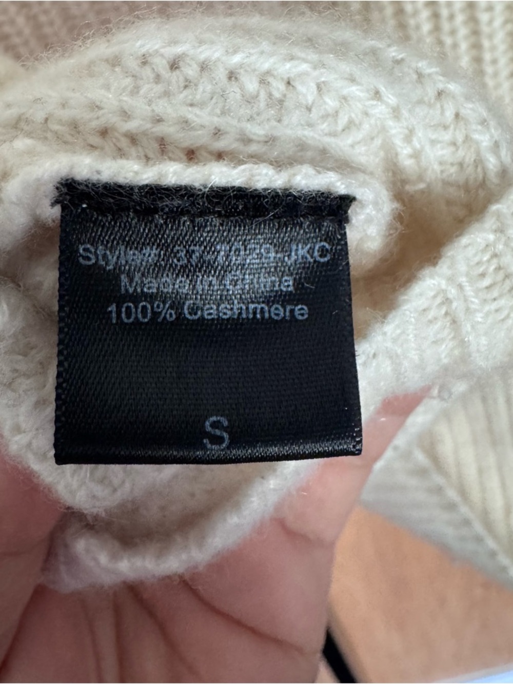Jenni Kayne Women’s Cream Crewneck Ribbed cashmere Sweater small - Picture 4 of 8